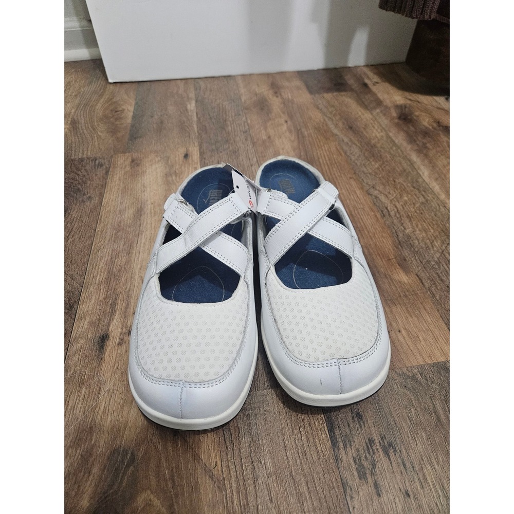 Drew Constellation White Leather Mesh Mules Velcro 19174-21 8WW